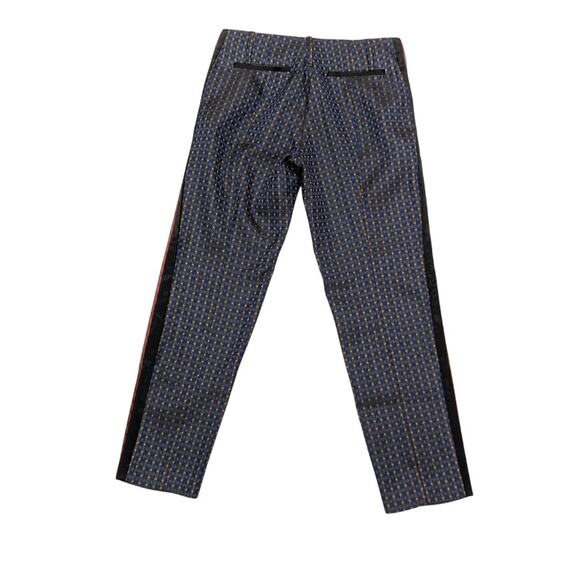 ELIZABETH AND JAMES Womens Jacquard Dion Slim Cropped Pants Blue & Red sz 4 - Picture 10 of 10